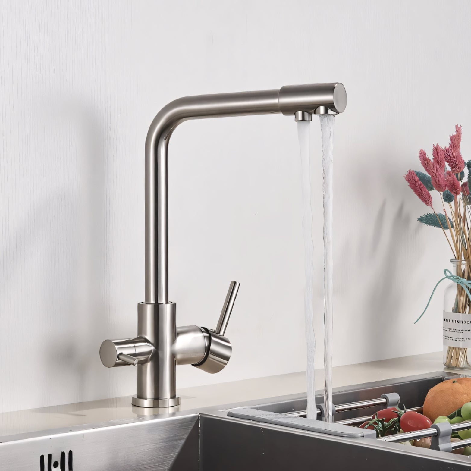 3-way kitchen faucet with filter tap