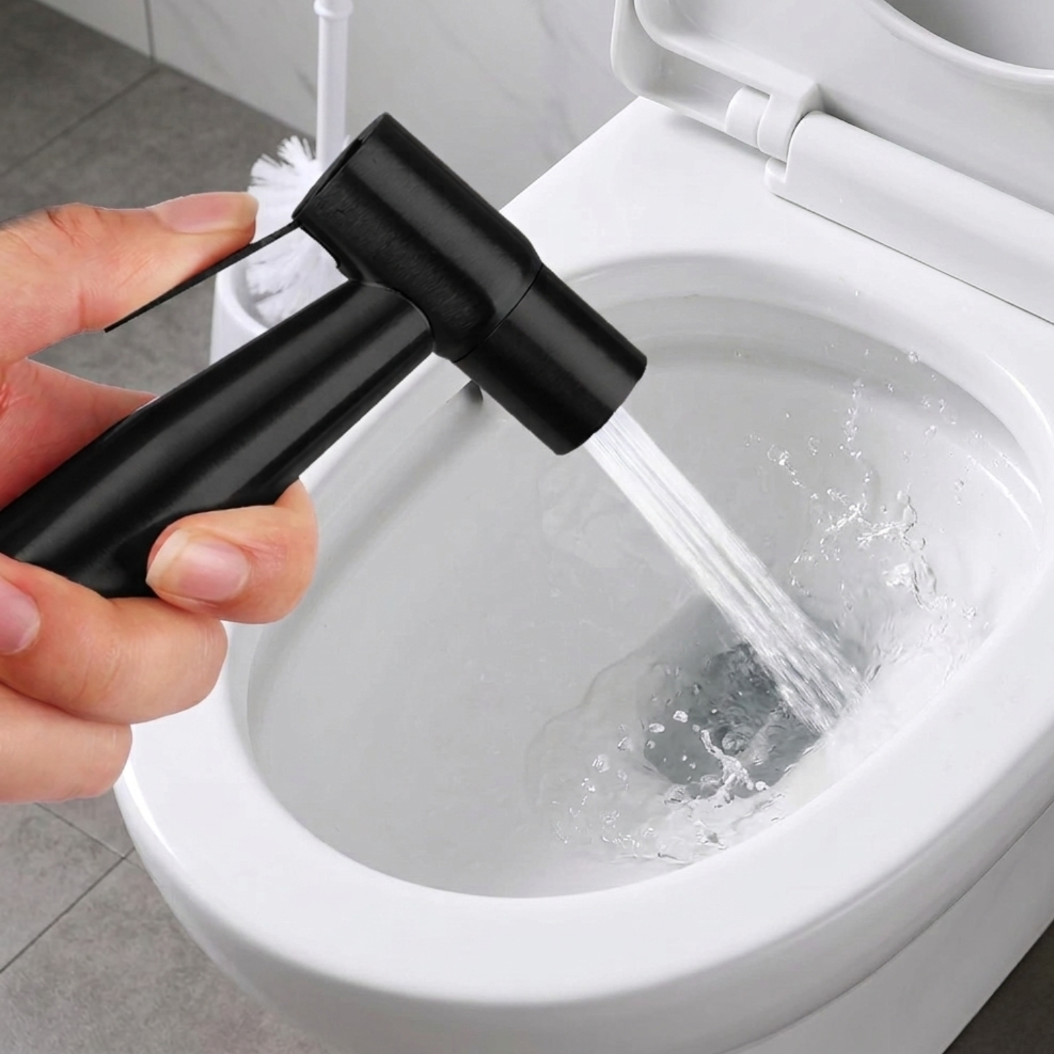 Glomma - Stainless Steel Bidet Spray Gun Set – Handheld Toilet Hygienic Shower with Double Outlet Angle Valve