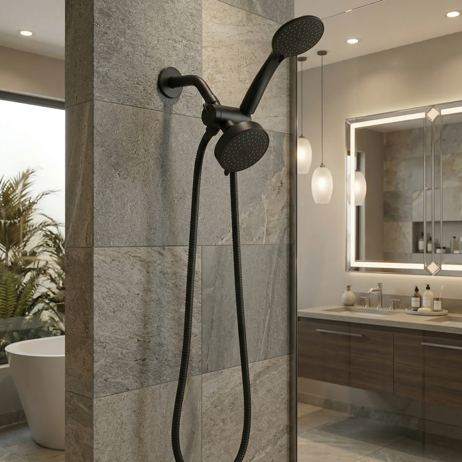 Malaren - Handheld Shower Set With Bracket Three-way Water Distributor