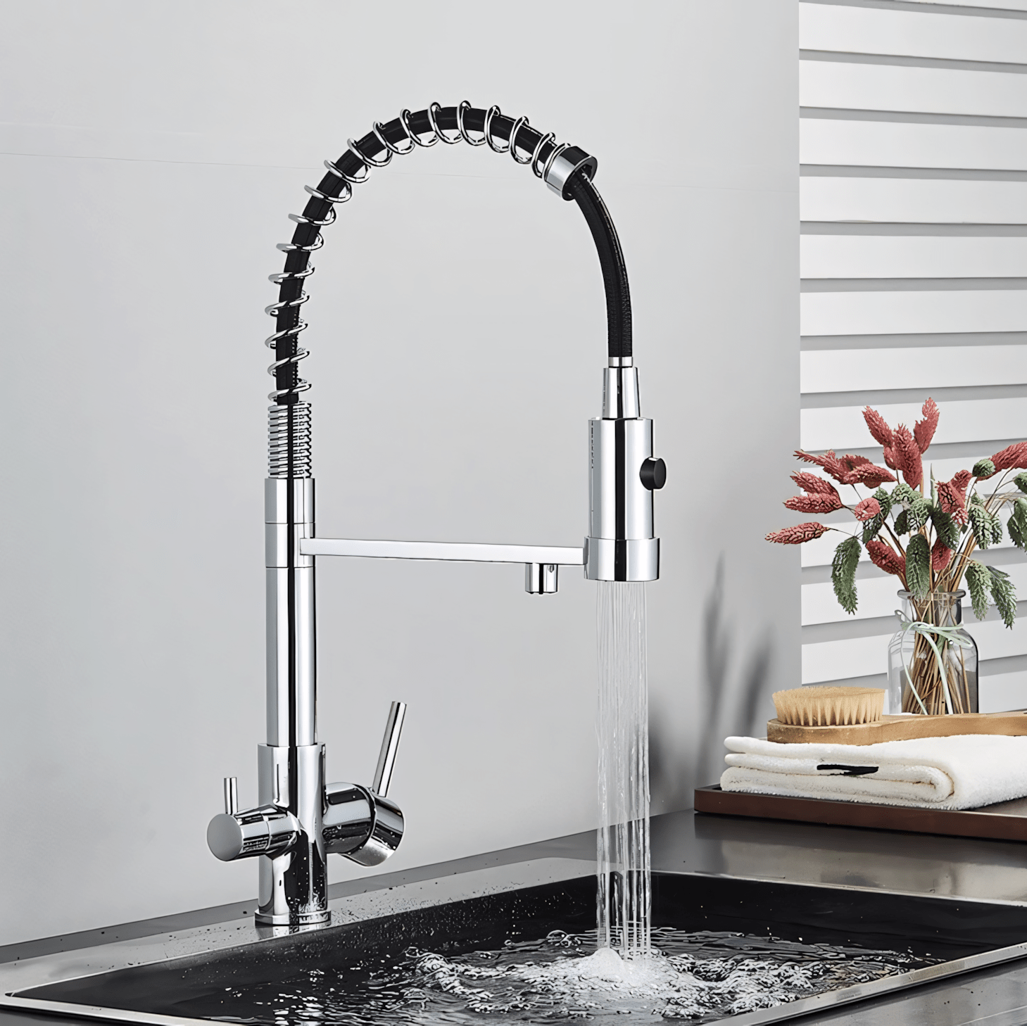 3-way kitchen faucet with filter tap