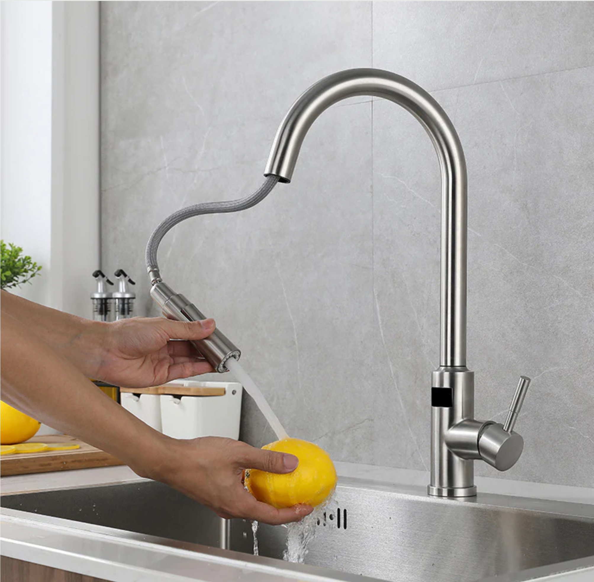 falkenberg smart touchless kitchen faucet display pull out spout