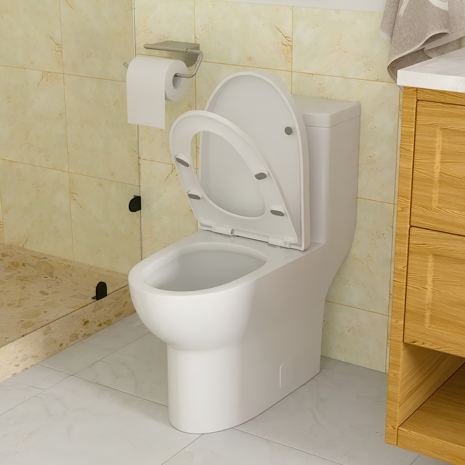 Alta - One-Piece Dual Washdown S-Trap Siphon Flushing  Floor Mounted Elongated
