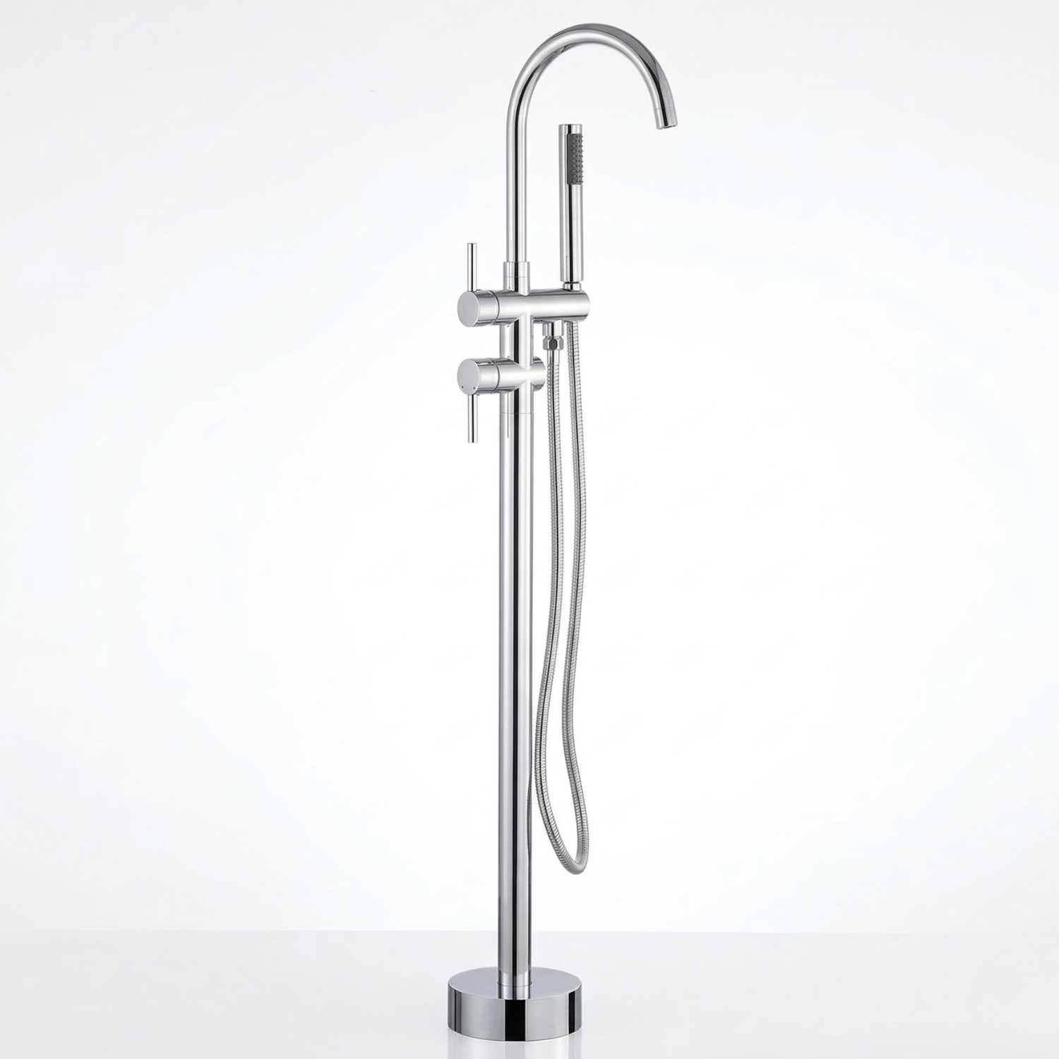 Klaralven - Bathtub Shower Faucet Set Floor Standing Shower System with 360 Swivel Spout Bathroom Bath Bathtub Mixer