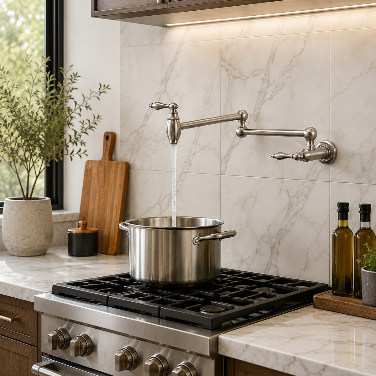 Saimaa - Wall Mount Swing Arm Folding Pot Filler Kitchen Faucet