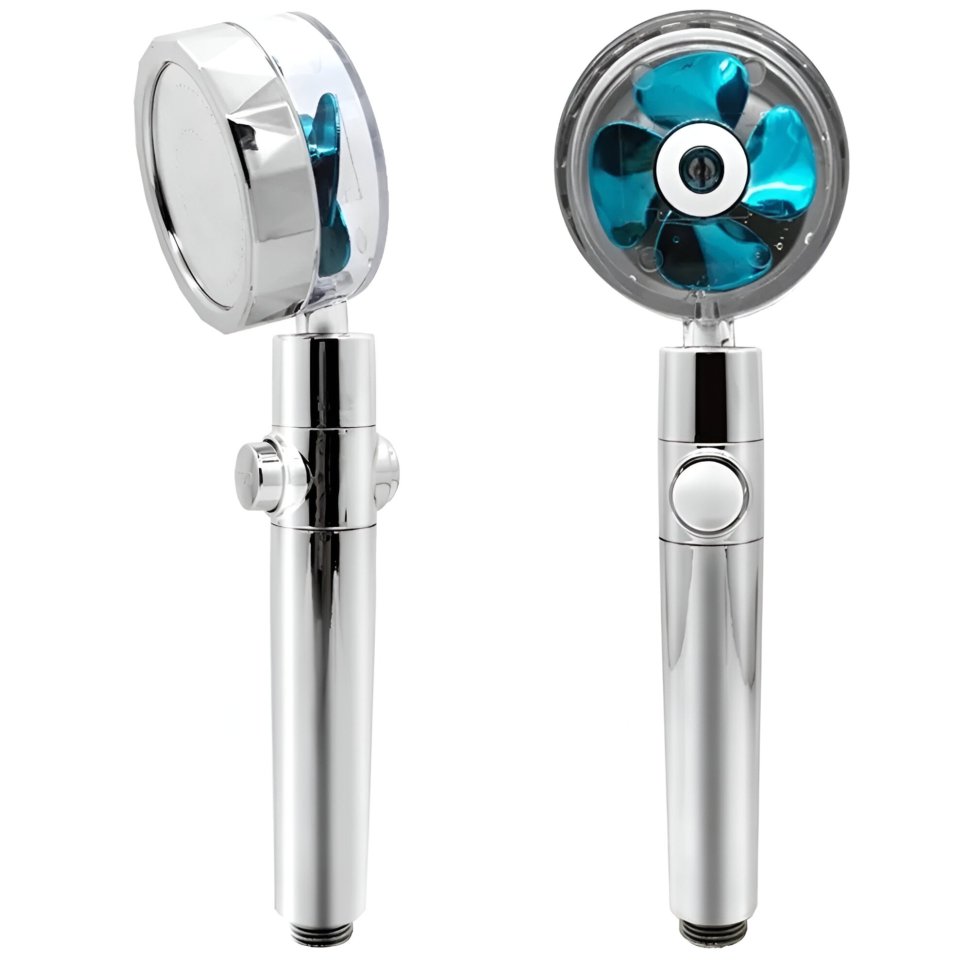 2 shower heads with water filters